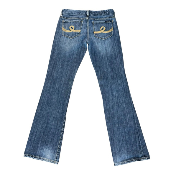 Seven 7 All of Man Kind Boot Cut Jeans Size 27x32 Blue Denim Flare - Picture 2 of 7